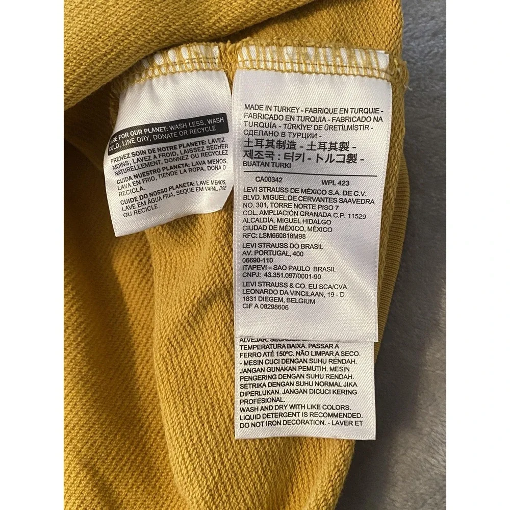 Levi's Hoodie Sz XL Yellow Mushroom Graphic‎ Pullover Relaxed Fit Streetwear